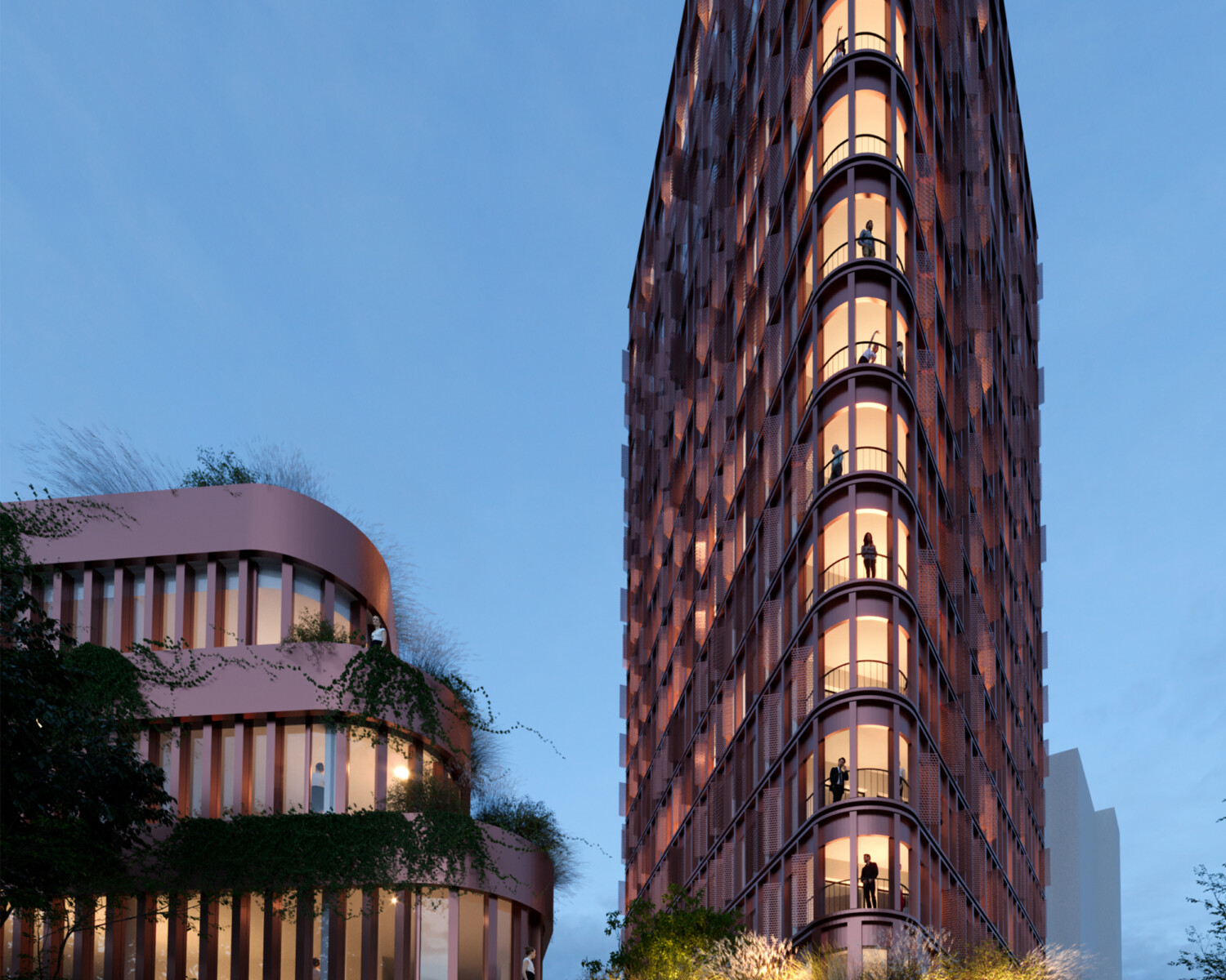 3D render of a residental tower building.