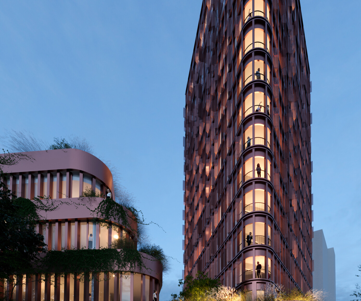 3D render of a residental tower building.