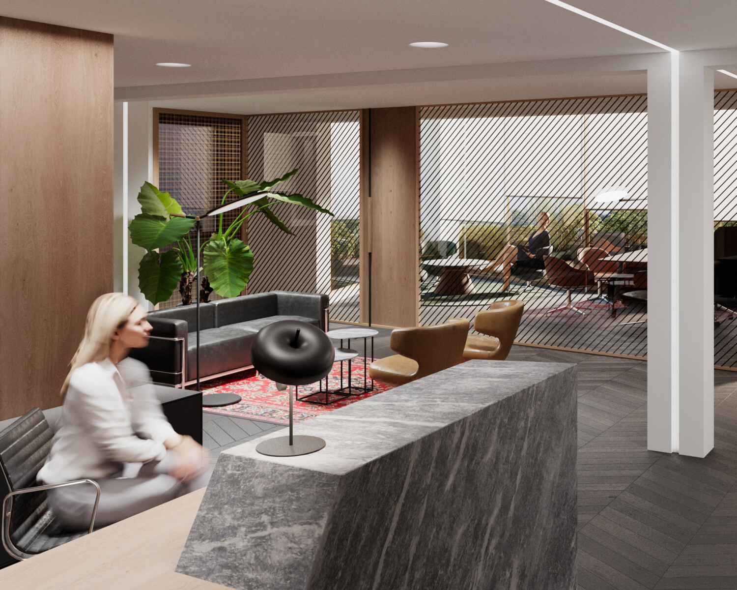 3D render of office space.