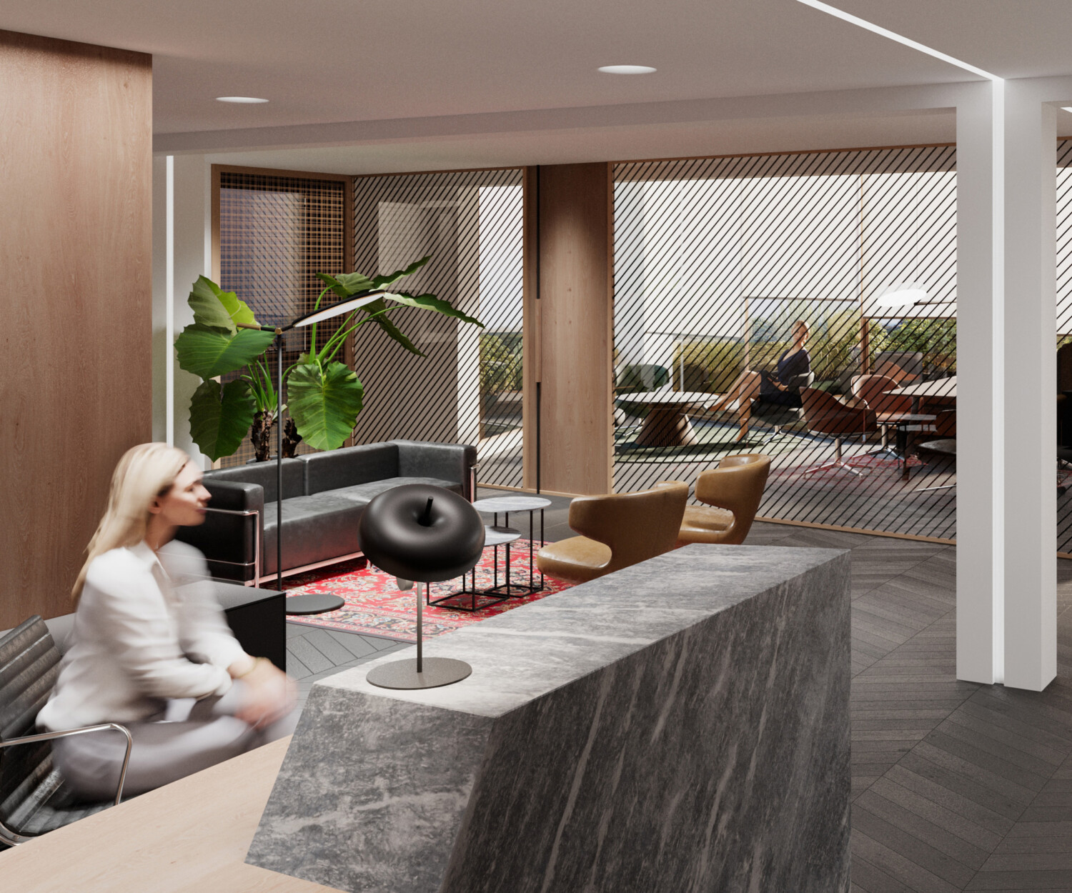 3D render of office space.